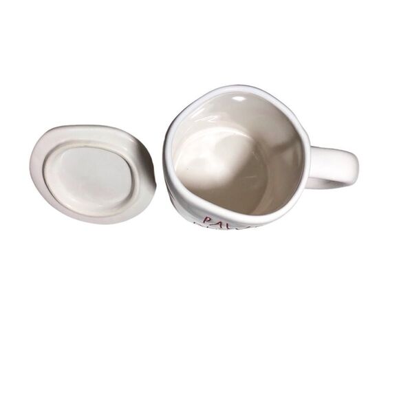 Rae Dunn White Heart Top Paws & Kisses Mug Pottery New - Picture 5 of 6